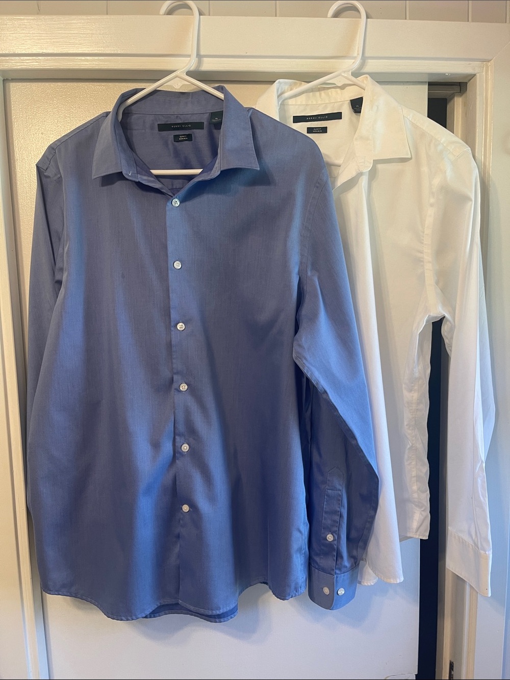 Perry Ellis lot Blue and White Button-Up Dress Shirts